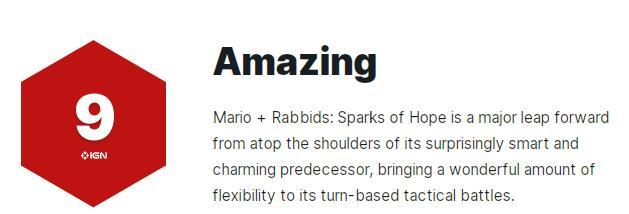 《马力欧+疯狂兔子：星耀之愿》全球媒体评分已出炉 IGN评分9分