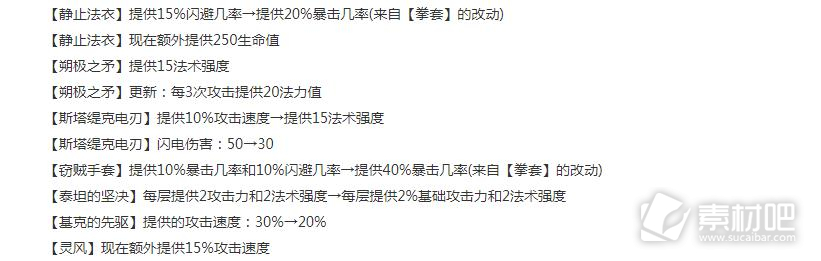 云顶之弈S8装备效果调整一览(云顶之弈S8装备效果调整了什么)