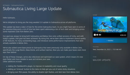 《深海迷航》2.0版更新上线 新增辅助功能及建造部件