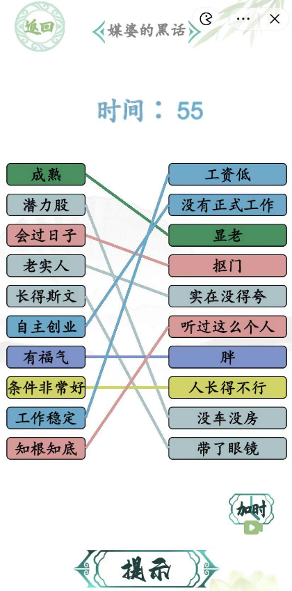 汉字找茬王媒婆的黑话通关攻略(汉字找茬王媒婆的黑话怎么过)