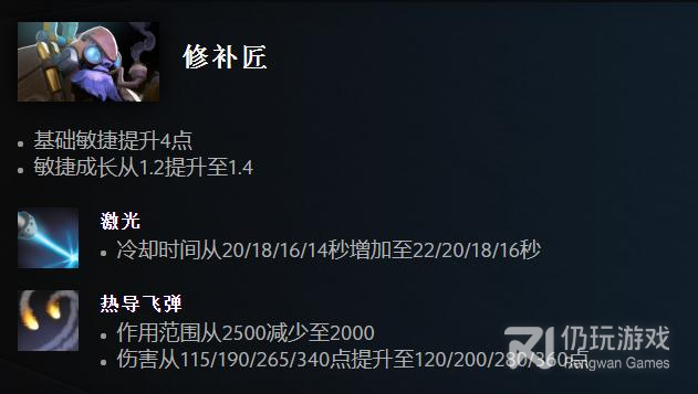 Dota27.33版本修补匠改动了什么(Dota27.33版本修补匠改动一览)