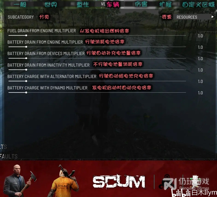 SCUM0.85版本服务器后台设置界面翻译是什么(SCUM0.85版本服务器后台设置界面翻译介绍)