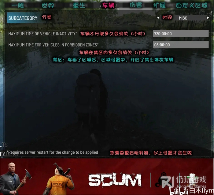 SCUM0.85版本服务器后台设置界面翻译是什么(SCUM0.85版本服务器后台设置界面翻译介绍)