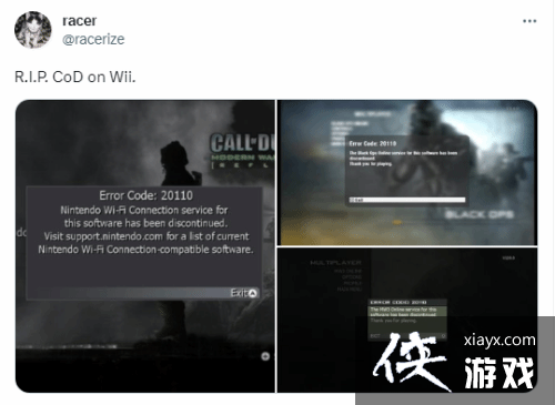 服务终止：任天堂Wii、DS版本使命召唤停运