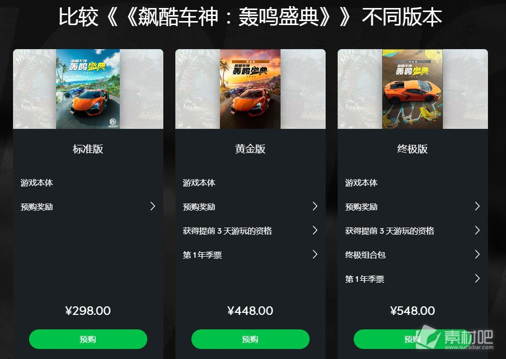 飙酷车神轰鸣盛典不同版本区别一览(飙酷车神轰鸣盛典不同版本区别详情)