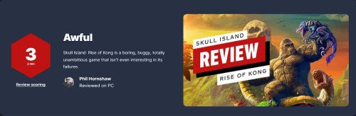 骷髅岛：金刚崛起IGN3分：烂得极致 烂得纯粹