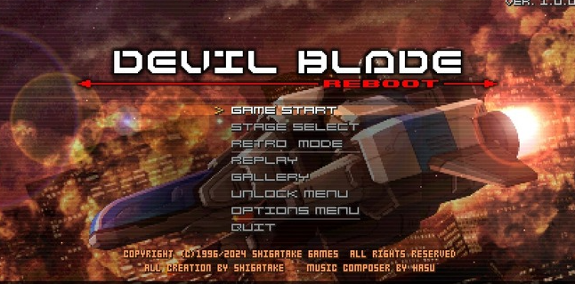 《DEVIL BLADE REBOOT》在Steam上架，带来纵版弹幕射击新体验