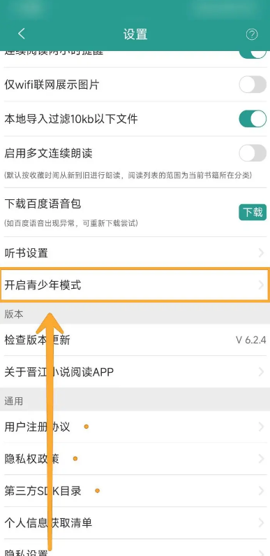 晋江小说阅读青少年模式怎么开启