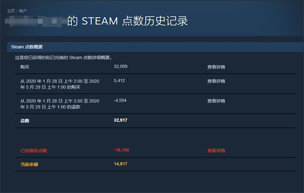 steam点数历史记录在哪看